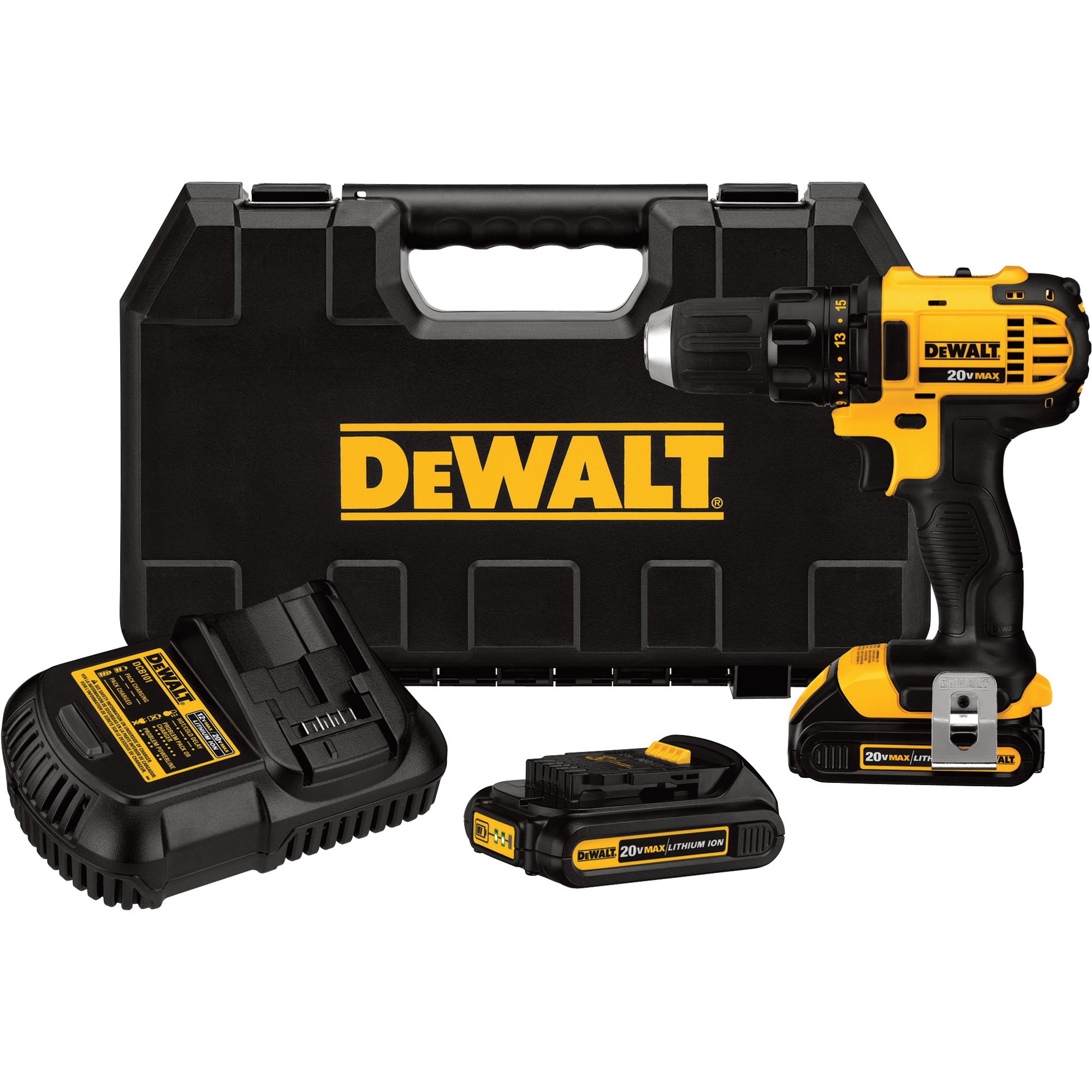 DEWALT 20 Volt Max Li-Ion Cordless Compact Drill/Driver — 1/2in. Chuck, Model# DCD780C2
